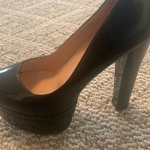 Black leather heels